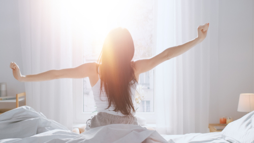 Beautiful,Brunette,Is,Waking,Up,In,The,Morning,,Stretches,In avoid melatonin for sleep